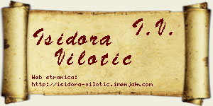 Isidora Vilotić vizit kartica
